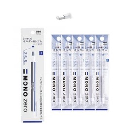 Tombow Mono Zero Pen-Style Eraser (1 Pen-Eraser & 10 Refills, 2.5mm Rectangle tip)