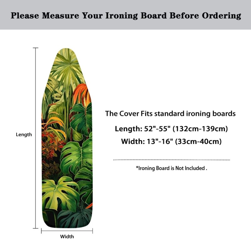 Hinthetall Tropical Palm Easy Installation 15x54 Ironing Board Cover and