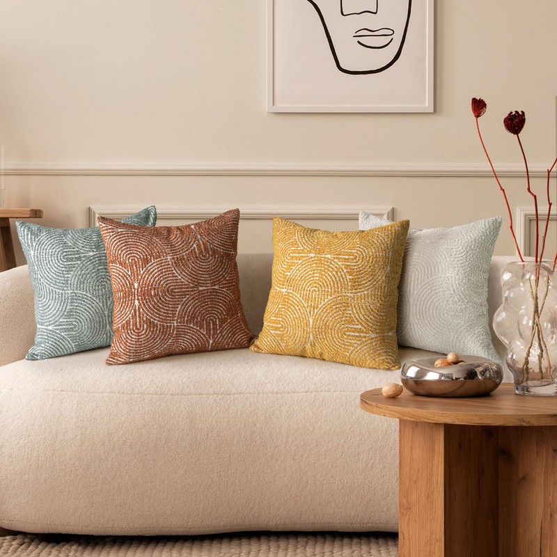 AELS Boho Decorative Textured Throw Pillow Covers 18x18, Organic Modern
