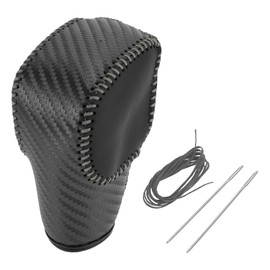 HOPESPANNER Gear Shift Knob Cover for Ford for Ranger 2019-2022 Anti-Slip Black Gray Stick Shifting Handle Protector Faux Leather 1 Pc