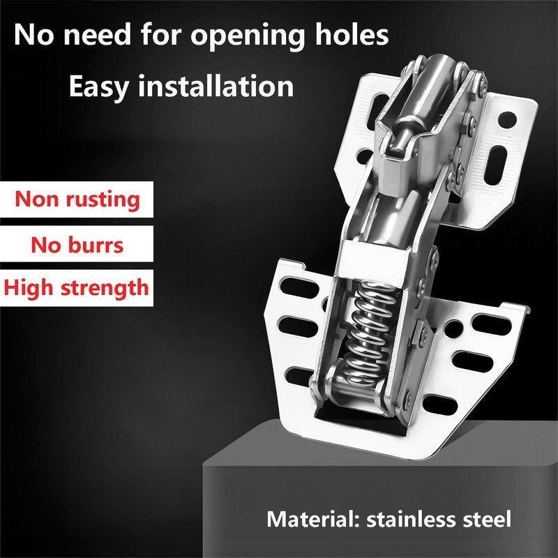 Qrity 4 PCS Cabinet Lid Support Hinges, Heavy Duty Flap