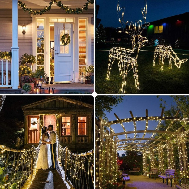 Qillnyy 220 LEDs String Lights Outdoor Indoor 25M 8 Modes