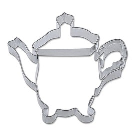 Staedter Teapot or Coffee Pot Embossing Cookie Cutter, Silver, 8 cm