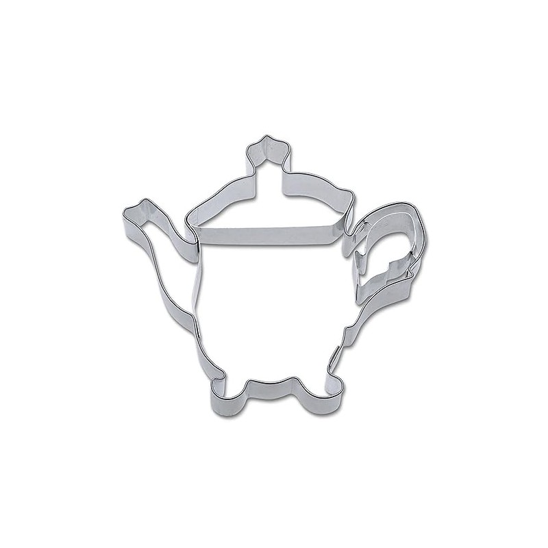Staedter Teapot or Coffee Pot Embossing Cookie Cutter, Silver, 8