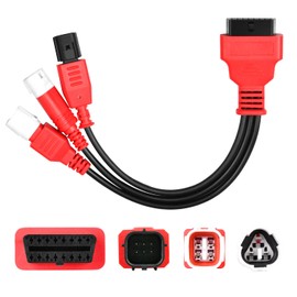 Autel Original 3-in-1 OBD2 Adapter Cable,16 Pin to 6/4/3 Pin OBD Diagnostic Cable, OBD2 to OBD1 6pin 4pin 3pin Plug Adapter for Motorcycle Honda/Guzzi/Kawasaki/Suzuki, Compatible with OBDII Scanners