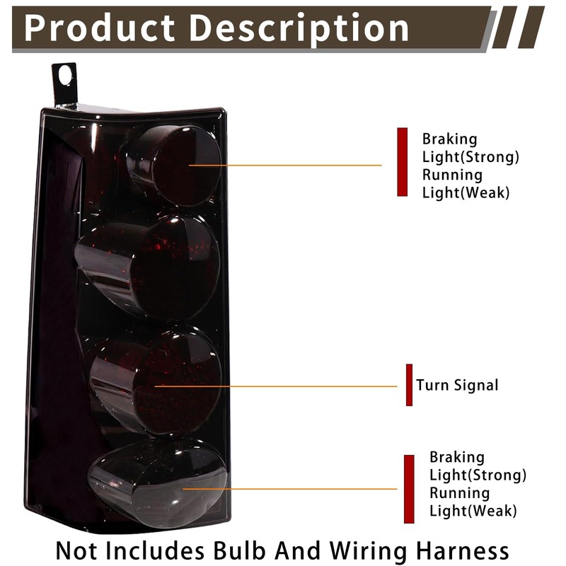 MiKaFex Tail Light Halogen Compatible With 2003-2023 Chevy Express GMC