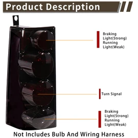 MiKaFex Tail Light Halogen Compatible With 2003-2023 Chevy Express GMC Savana Van 1500 2500 3500 Driver and Passenger Side Rear Brake Lamps