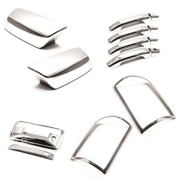 Sizver Super Combo Chrome Tail Light Frame Covers+ 4Door Handles