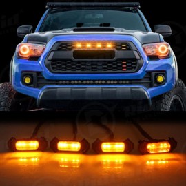 Cahuczlhoz 4X Raptor Style Amber Grille LED Light DRL for Toyota Tacoma TRD Pro 2016-2021