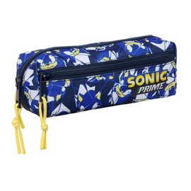 Sonic City Small Pencil Case for Children, Ideal for School Age, Comfortable and Versatile, Quality and Resilience, 22 x 6 x 8.5 cm, Blue, M, Casual, blue, Casual
