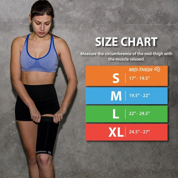 Zensah Zensah Thigh Compression Sleeve - Support for Pulled Hamstring,