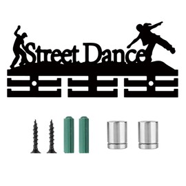 CREATCABIN Street Dance Medal Wall Holder Acrylic Medal Hanger Wall Mounted Badge Ribbon Rack Display 2 Rows Sport Race Medal Wall Hanger Hook for Dance Enthusiasts Competition Winner 11.4x5.1in