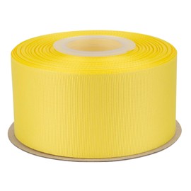 Tekdeere 2 inch Solid Lemon Grosgrain Ribbon 25 Yards, Perfect for Gift Wrapping, Crafts, Bows Making, Sewing, Wreaths, Hair Accessories and Wedding Decoration