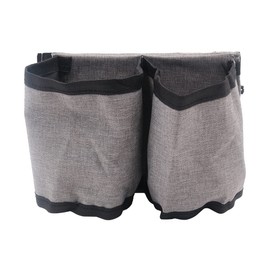 Namvo Luggage Travel Cup Holder, Portable Drink Caddy Bag Hold Two Coffee Mugs Fits Roll on All Suitcase Handles Traveler Accessory Grey