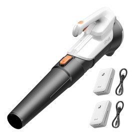 Litheli 20V Cordless Leaf Blower, Dual 2×2.0Ah Batteries Included, 350CFM/85MPH, 2-Speed Lightweight Handheld Electric Blower for Lawn, Patio, Dust & Leaves