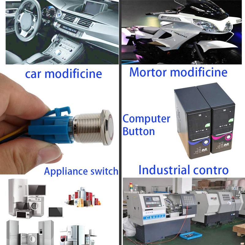 CESFONJER Metal Latch Button Switch, Waterproof Toggle Switch with Wire