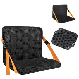 EULANT Floor Chair with Backrest + 2 Pieces Inflatable Seat Cushions, 3-in-1 Stadium Seat Cushion with Backrest for Camping, Beach, Kayaking, Hiking, Stadium, Sports Events and Concerts