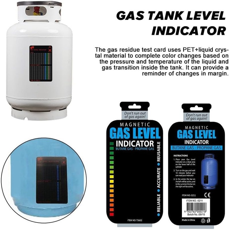 1Pcs Black Practical Propane Butane LPG Fuel Gas Tank Level
