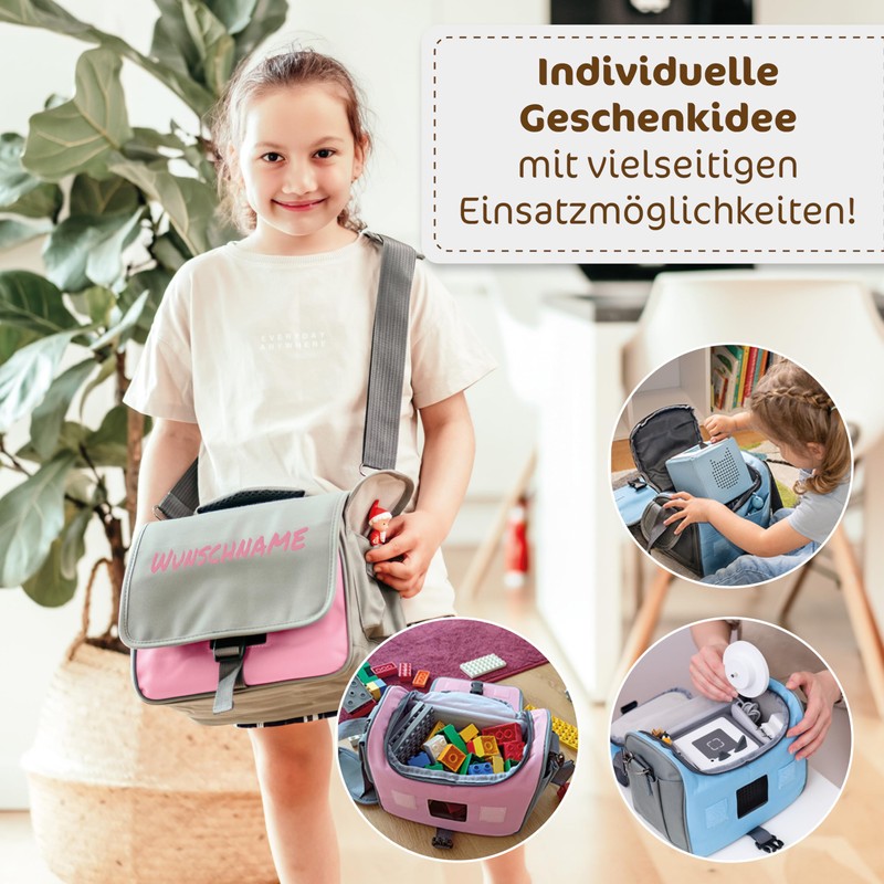 my STITCHERY Toniebox Bag, Pink (embroidered with name), Child-friendly and