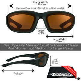 Bikershades Motorcycle SAFETY Bifocal Sunglass Reader Z87 Foam Padded +2.50 Blue Light Blocker HD & Night Yellow