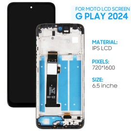 Screen Replacement for Motorola Moto G Play 2024 XT2413,for Moto G Play Gen 3 LCD Display Touch Digitizer Full Assembly with Frame(Not for G Play 2023/2021)