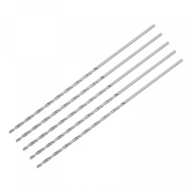 sourcing map Mini Micro Twist Drill Bit High-Speed Steel Straight Shank Extra Long Metal Drill Bit 60 mm for Aluminium Alloy Pack of 5