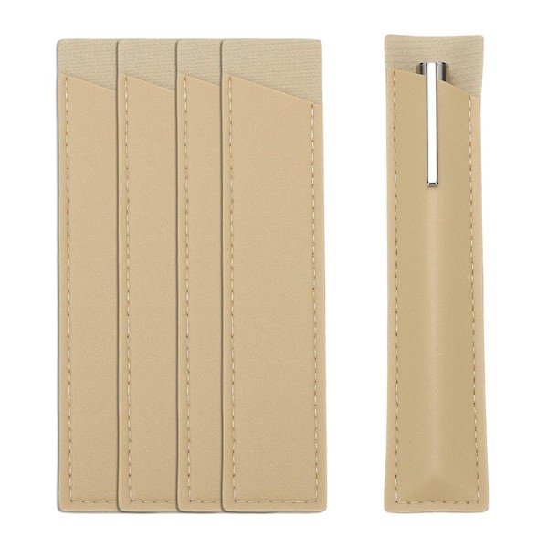 PATIKIL 5 Pcs Leather Pen Pouch Sleeve for Single, Handmade