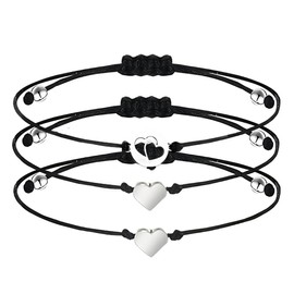 Mother and 2 Daughter Gift Set - Matching Bracelets for a Wonderful Family Band Gift for Mother's Day, Birthday or Just Because. Heart Charms Jewellery for Girls and Women