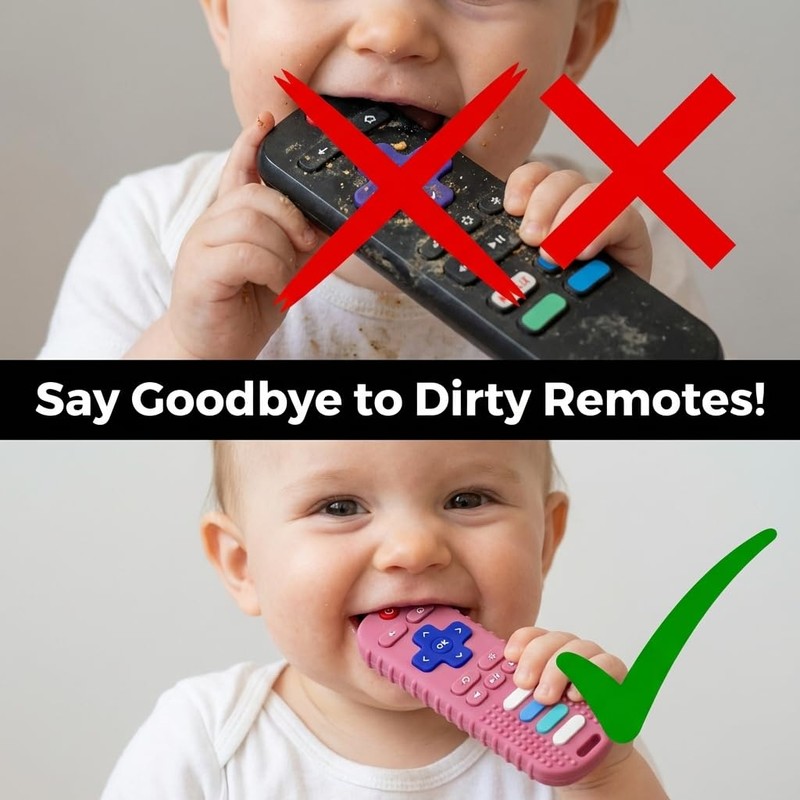 Baby Teether Toy,TV Remote Control Shape Teething Relief Chew Toy