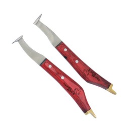 Equinez Tools Farrier Hoof Knives Set of Left and Right With Brass Horseshoeing Topper Handed Razor Edge Sharped Stainless Steel