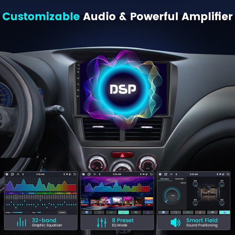 8 Core 4+64GB for Subaru Forester Impreza WRX STI Android