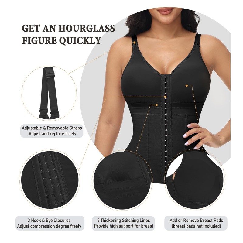 M MYODRESS Fajas Colombianas Moldeadoras Full Body Shapewear for Women