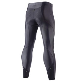 XGC Men's Long Cycling Pants Trousers Bike Pants Trousers Tights Legging with 4D Sponge Padded (Black, L)