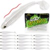 LUCKYFISHING Paddle Tail Swimbaits 16 PCS Fishing Lures Soft Plastic