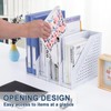 FRETONBA Collapsible Magazine File Holder with 4 Vertical Compartments Foldable