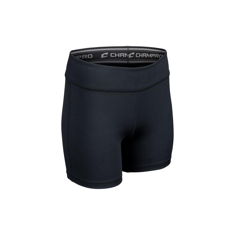 CHAMPRO Women's Match Compression Volleyball Shorts, 5" Inseam, Navy