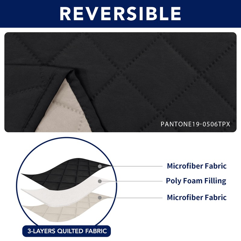 PureFit Water Resistant Reversible Sofa Covers for Reclining Sofa 3