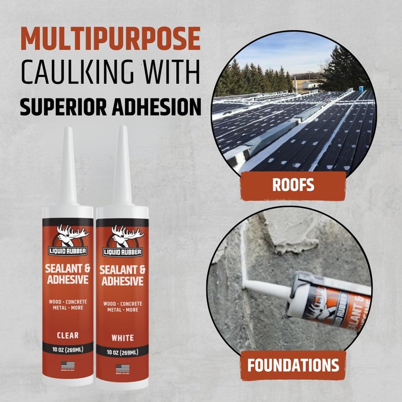 Liquid Rubber Caulk - Hybrid Silicone Adhesive and Protective Sealant,