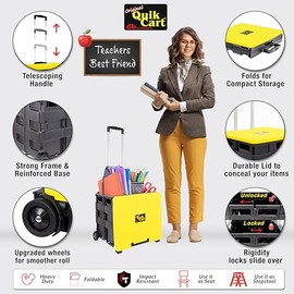 dbest Products Quik Cart - Cajón Plegable con Ruedas para Profesores, Capacidad de 80 Libras, Hecho de plástico Resistente y Utilizado como Asiento, C