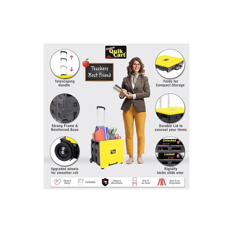 dbest Products Quik Cart - Cajón Plegable con Ruedas para