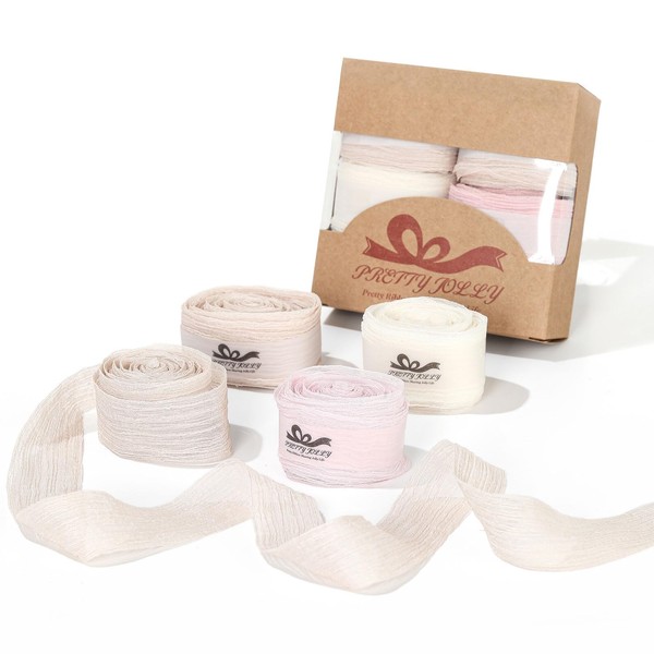 Pretty Jolly Pink Set Silk Chiffon Wedding Ribbon 1 Inch