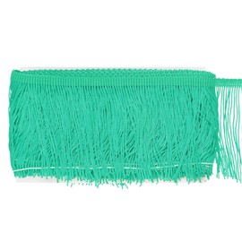 M METERXITY Chainette Fringe Trim, 5 Yards of 4" Polyester Braid Tassel Trim for DIY Crafts/Lamp Shade Decoration/Wedding Dress/Sewing/Clothing Fringe Thread Yarn [Light Fruit Green]
