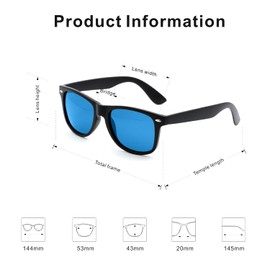 Hiking Vision Classic Polarized Round Sunglasses Men | Lightweight, 100% UV Protection | Ice Blue Revo Sunglasses Womens | Anti-Glare Lenses for Outdoor Activities