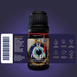 Sz Essentials Evil Eye Protection Pure Essential Oil Blend - All-Natural Oils for Spells, Cleansing, Amulets & Rituals - Safeguard Against Negativity Evil & Harm -Therapeutic Grade & Vegan (5ml)