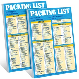 Eaasty 2 Pcs 120 Sheets Travel Packing List 6 x 9 Packing List Checklist Notepad Cruise Checklist Essentials Note Pad for Hiking Camping Beach Vacations Gifts