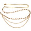 Liutufy Multi-layer Body Belly Chain Stylish Metallic Leather Waist Chain
