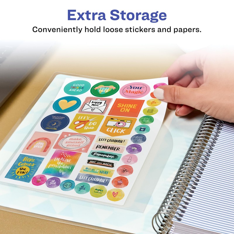 Avery Corner Pockets, 6" x 6", Translucent Files for Planners