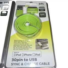 powerxcel charger 3ft Flat Cable , Tangle Free