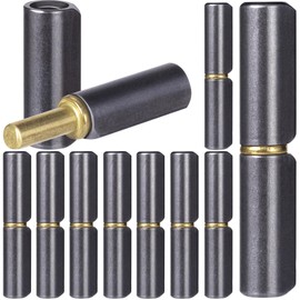 Lekgavd 10pcs 2-1/2" Barrel Hinges Weld on, 3/8" Diameter Detachable Carbon Steel Gate Hinges, Heavy Duty Round Body Weld on Hinge with 0.23" Bullet Pin for Metal Swing Door, Trailer Ramp