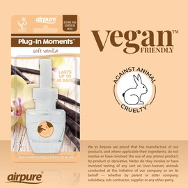 airpure Plug-in Moments Refill Air Freshener, 20ml, Long-Lasting in-Wall Fragrance Fresheners, Refills in Several Scents for Home or Office - Soft Vanilla Fragrance